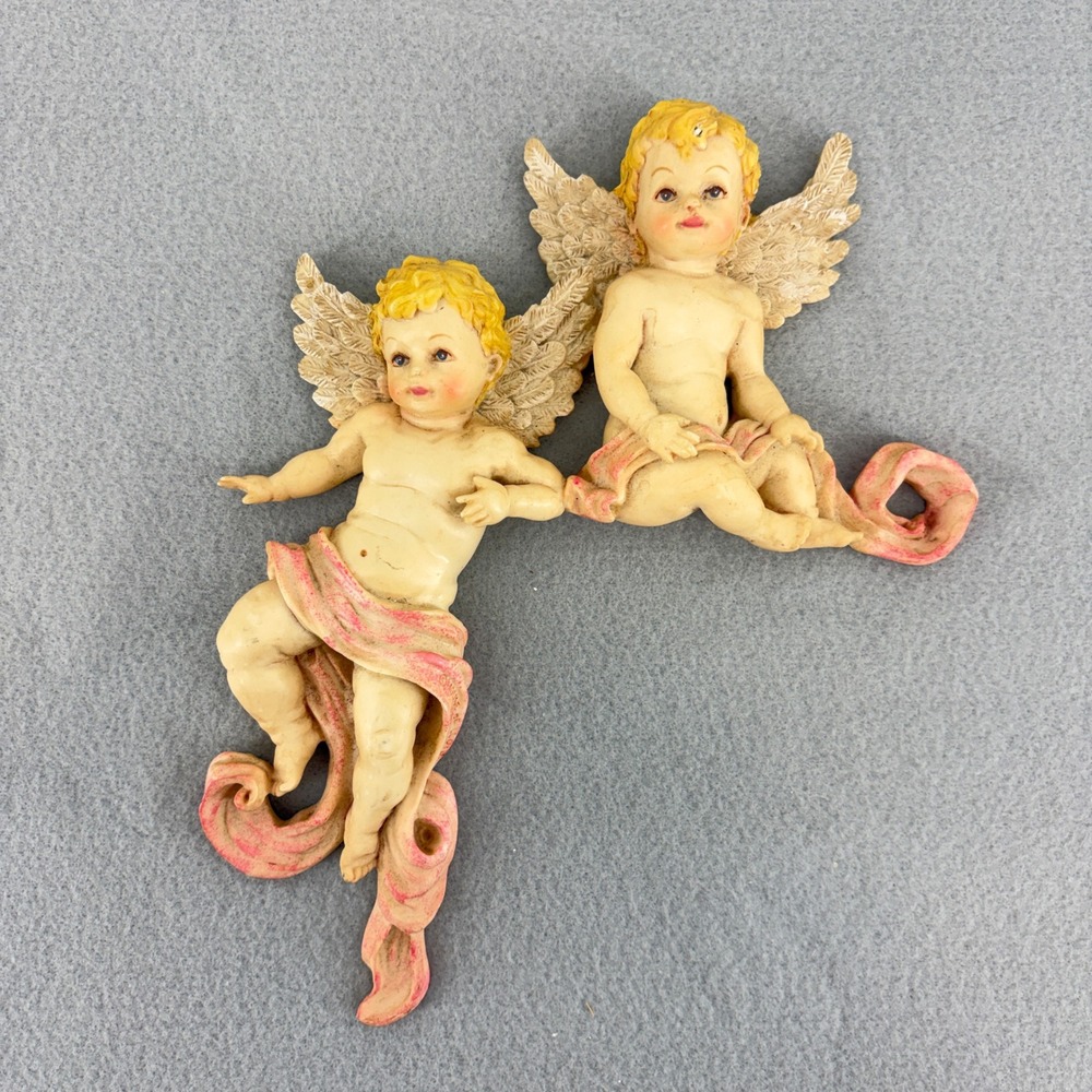 Cherub Angel Frame Wall Door Corner Plaque Vintage Putti Regency Shabby Chic